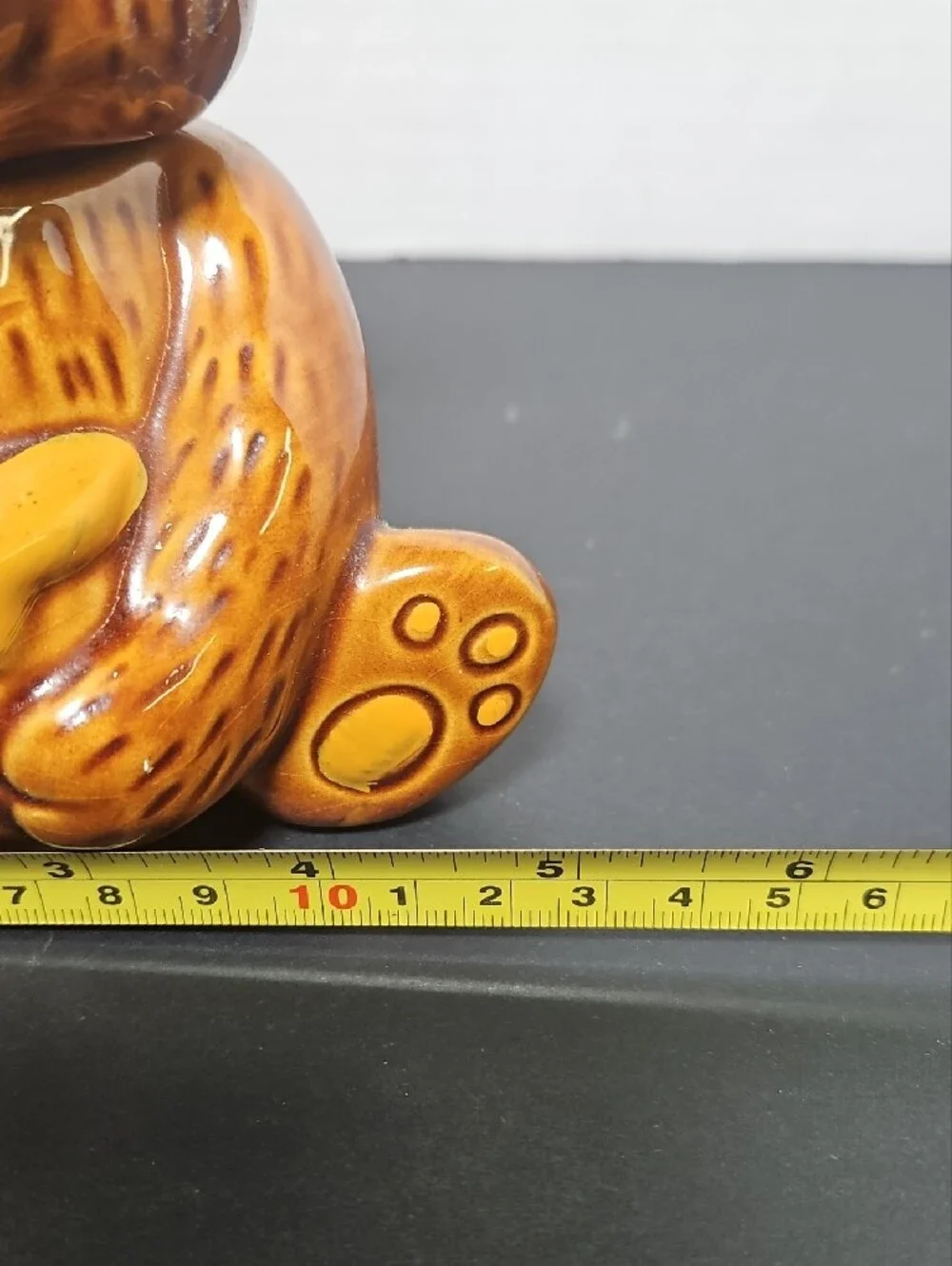 Vintage Brown Ceramic Honey Bear Jar
